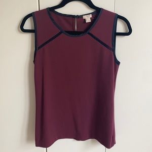 J. Crew maroon tank blouse